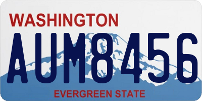 WA license plate AUM8456