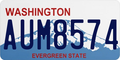 WA license plate AUM8574