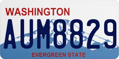 WA license plate AUM8829