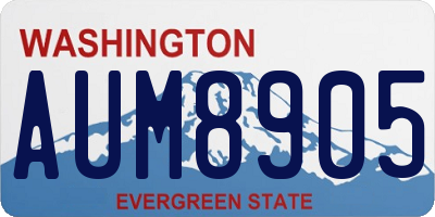 WA license plate AUM8905