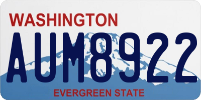WA license plate AUM8922