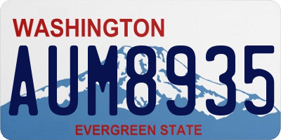 WA license plate AUM8935