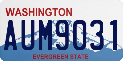 WA license plate AUM9031