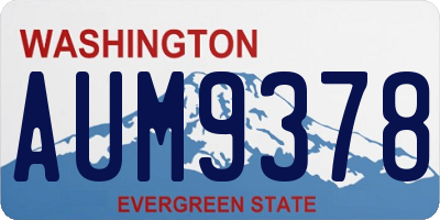WA license plate AUM9378