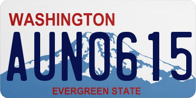 WA license plate AUN0615