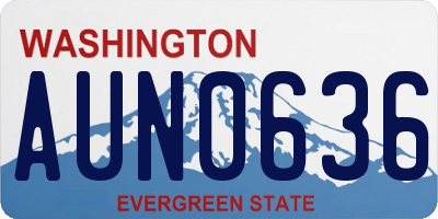 WA license plate AUN0636