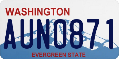 WA license plate AUN0871