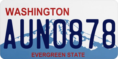 WA license plate AUN0878