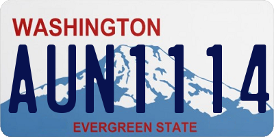 WA license plate AUN1114