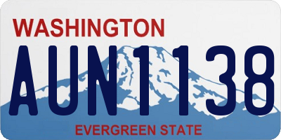 WA license plate AUN1138