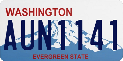 WA license plate AUN1141