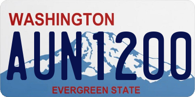 WA license plate AUN1200