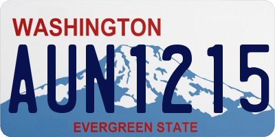 WA license plate AUN1215