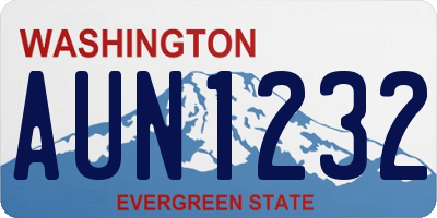 WA license plate AUN1232