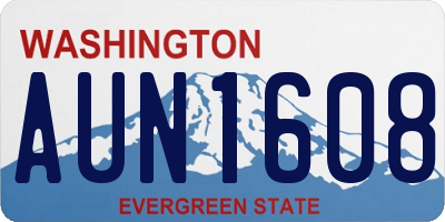 WA license plate AUN1608