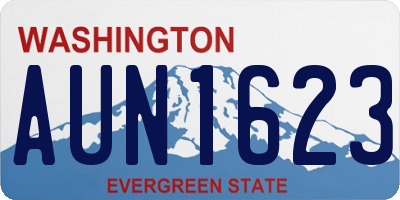 WA license plate AUN1623
