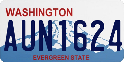 WA license plate AUN1624