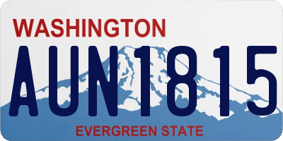 WA license plate AUN1815