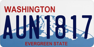 WA license plate AUN1817