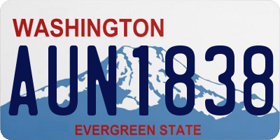 WA license plate AUN1838