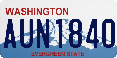 WA license plate AUN1840