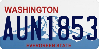 WA license plate AUN1853