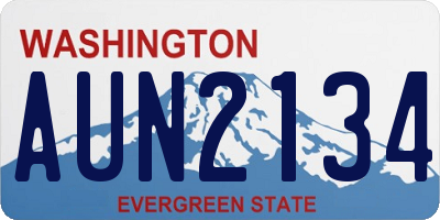 WA license plate AUN2134