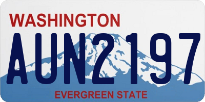 WA license plate AUN2197