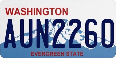 WA license plate AUN2260