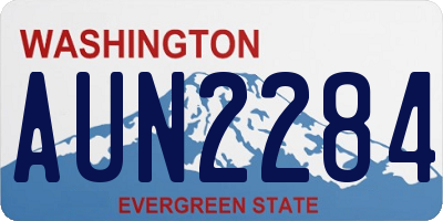 WA license plate AUN2284