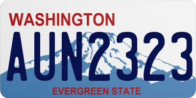 WA license plate AUN2323