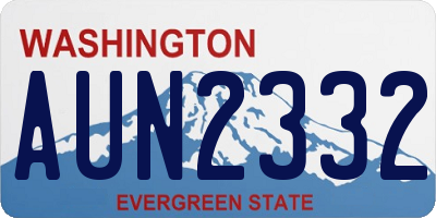 WA license plate AUN2332
