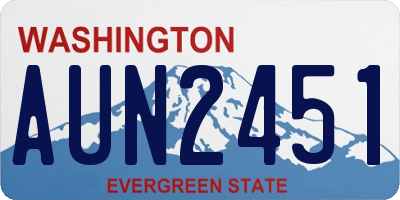 WA license plate AUN2451