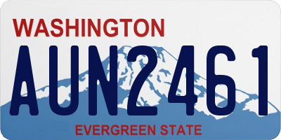 WA license plate AUN2461