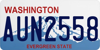 WA license plate AUN2558