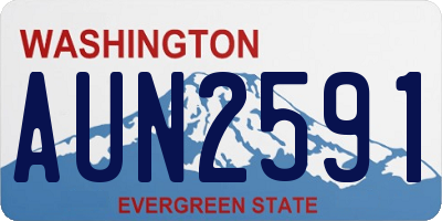 WA license plate AUN2591