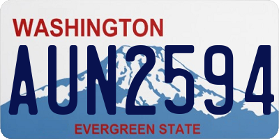 WA license plate AUN2594
