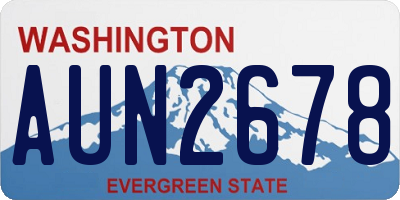 WA license plate AUN2678