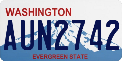 WA license plate AUN2742