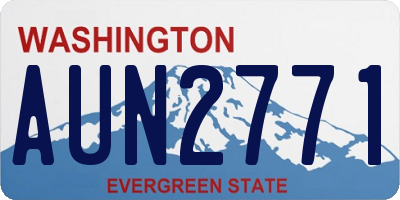 WA license plate AUN2771