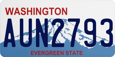 WA license plate AUN2793