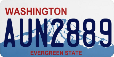 WA license plate AUN2889