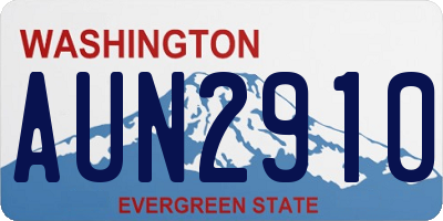 WA license plate AUN2910