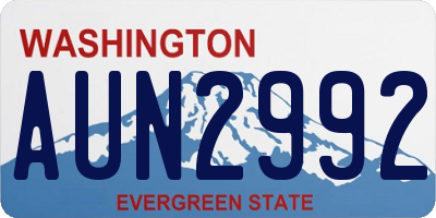 WA license plate AUN2992