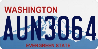 WA license plate AUN3064