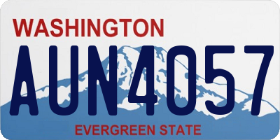 WA license plate AUN4057