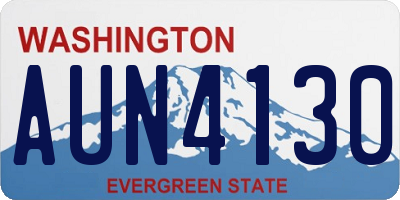 WA license plate AUN4130