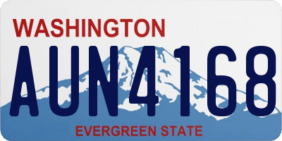 WA license plate AUN4168