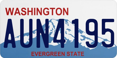 WA license plate AUN4195