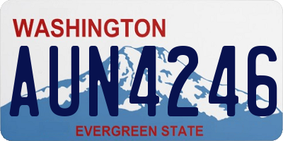 WA license plate AUN4246